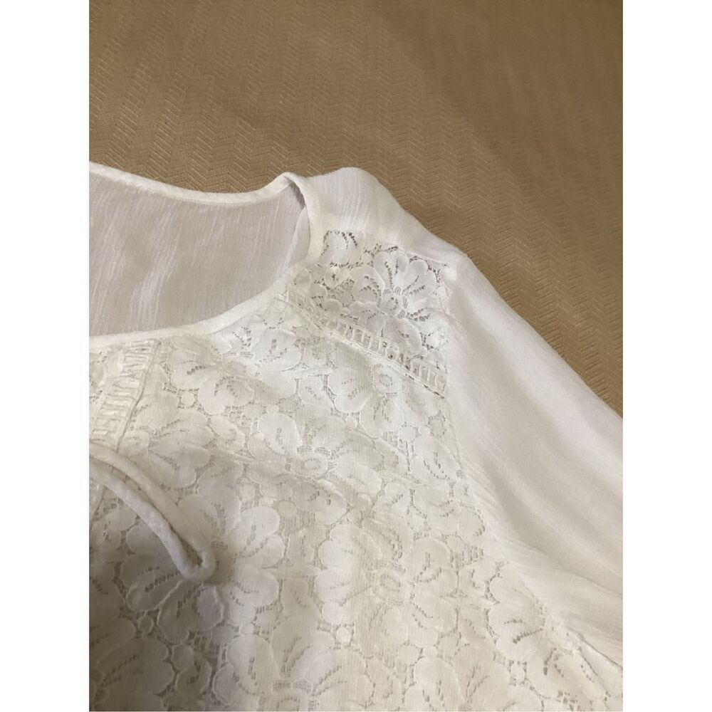 Women’s Lace Rayon Peasant Top L - Picture 8 of 8